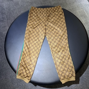 GUCCI グッチ 523489 テクニカルジャージ パンツ GG柄 ブラウン レッド グリーン イタリア製 サイズ XXL 大きめ メンズ 管理HS36861