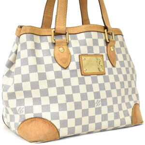 1円 ◆定価17万 良品 LOUIS VUITTON ルイヴィトン トートバッグ ハムステッドPM N51207 ダミエアズール アイボリー◆E.Cslo.tI-02