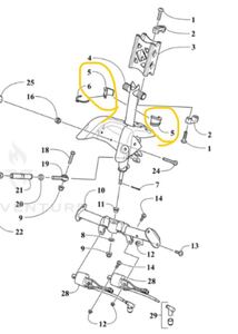 Arctic CAT 純正 ハンドルポスト ゴムベアリング ブッシュ 2012以降 アルファ 1605-054 1605-055 スノーモービル