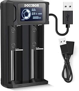 電池充電器 18650 USB 充電器 LCD付き 単一 単二 単三 単四 SC リチウムイオン/ニッケル水素/ニカドなど充電池適