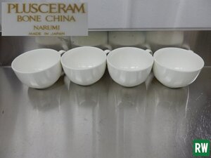 【定形外発送】 4個セット ティーカップ？ スープカップ？ ナルミ NARUMI 白 ホワイト 無地 カップ 上部外径90mm 高さ50mm PLUSCERAM [2]