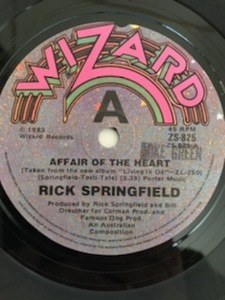 ■レア豪オリジ7■RICK SPRINGFIELD-リック・スプリングフィールド/AFFAIR OF THE HEART CS付 美品！