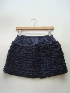 Drawer シルク混フリルデザインミニスカート size38 ドゥロワー