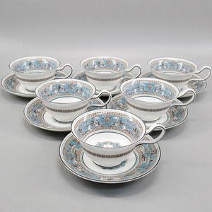 1円〜 Wedgwood ウェッジウッド フロレンティーンターコイズ カップ＆ソーサー 6客 食器 339-2791351【O商品】