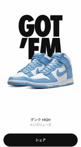 NIKE DUNK HIGH RETRO CHAMPIONSHIP BLUE / ホワイト レーザーブルー / ナイキ ダンク ハイ　28.5