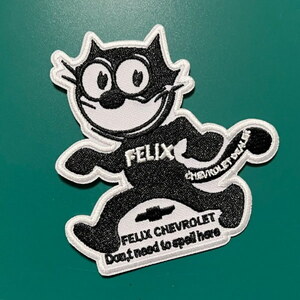 FELIX フィリックス 黒猫 シボレーディーラーのノベルティ「FELIX」 アイロンで簡単 WAPPEN ワッペン.