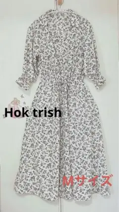 Hok trish 7分袖の花柄ワンピース