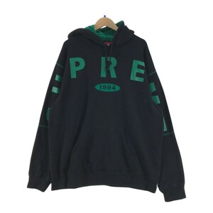 ▼▼ Supreme シュプリーム パーカー 19AW フロントロゴ ブラック×グリーン やや傷や汚れあり