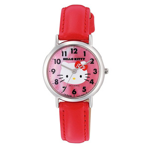 シチズン 腕時計 ハローキティ 防水 革ベルト 日本製 0017N002 レッド 4966006059830