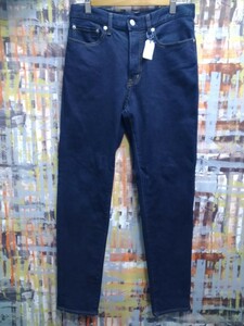 送料込★GU JEANS/スキニー強ストレッチソフトデニム 321-347936/29表示~w実寸74/濃インディゴ美品/5ポケ/脇割巻き割/裾チェーンステッチ