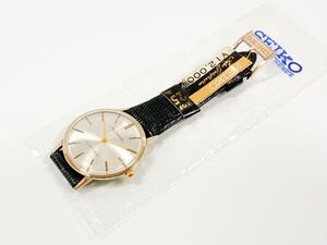 SEIKO セイコー　ゴールドフェザー！25石！デッドストック！14KGF金色！手巻き！動品！当時定価12000円！裏蓋フィルム付！未使用品！