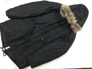 エイチアンドエム H&M モード ミリタリー ストリート 古着 M-51 中綿モッズコート メンズ コットン100% フェイクファー装飾 M 黒