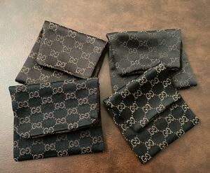 【即決/送料込み】(A)GUCCI/グッチ ジュエリー保存袋/アクセサリー入れ 4枚セット(リング、ブレスレット、ピアス、ネックレスなどに)