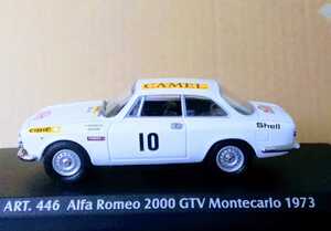 人気車！！本体未使用　アルファロメ　２０００ＧＴＶ レーシング モンテカルロ　ホワイト　１９７３年　DetailCars １/43