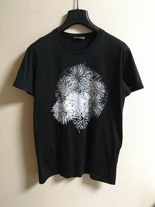 ディオールオム 10AW 花火 プリント Tシャツ Mサイズ dior homme 半袖 ブラック ホワイト 黒 クリスヴァンアッシュ カットソー