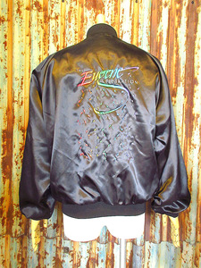 ビンテージ80’s90’s●Dunbrookeナイロンスタジアムジャケット黒size L●240606k5-m-jk-std 1980s1990sメンズスタジャン古着ダンブルック