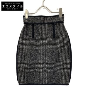 美品/国内正規 DSQUARED2 ディースクエアード S75MA0666 チェック タイト スカート 36 ブラック レディース