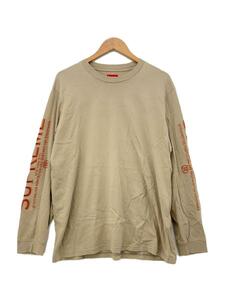 Supreme◆21FW/Intarsia Sleeve L/S Top/長袖Tシャツ/M/コットン/ベージュ