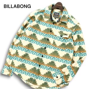 BILLABONG ビラボン 秋冬★ 総柄 長袖 フリース シャツジャケット 幾何学 ネイティブ柄 Sz.S メンズ　C4T09881_B#N