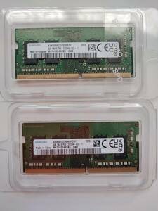 【USED】samsung サムスン ノートPC用増設メモリ ８GB (4GB×2個) DDR4 3200MT/s(PC4-3200) CL22 SODIMM 260pin