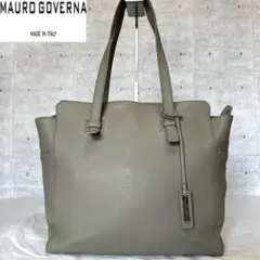 MAURO GOVERNA トリヨンレザー グレー ゴールド金具A4トートバッグ