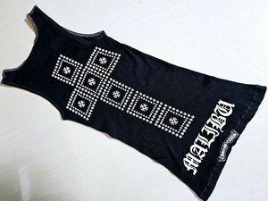 美品☆CHROME HEARTS クロムハーツ Malibu マリブクロスタンクトップ BLACK サイズS 両面プリントで目立って格好良いです☆