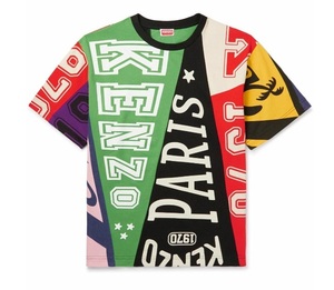 【HK4S/2024/0709】◎KENZO◎Flags Oversized Logo-Print Cotton-Jersey◎Tee◎L◎未着用、タグ付新品◎