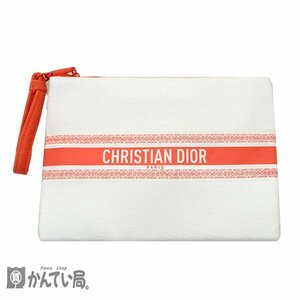 未使用 保管品 CHRISTIAN DIOR クリスチャンディオール ノベルティ ポーチ 2024年 パイル生地 コーラルカラー ファスナー開閉式 小物入れ