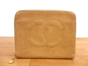 【Y】良品 シャネル CHANEL キャビアスキン ココマーク クラッチバッグ マルチケース