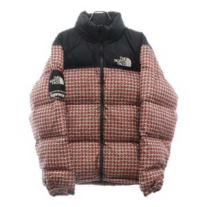 SUPREME シュプリーム 21SS ×THE NORTH FACE Studded Nuptse Jacket スタッズプリント ヌプシダウンジャケット レッド/ブラック ND42100I