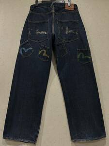 ※EVISU エヴィス エビス LOT 2001 ハーフメニーポケット セルビッチ デニムパンツ インディゴ 32 　　 BJBC.F