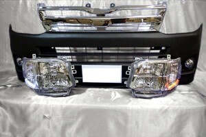 200 ハイエース 3型 標準 LEDライン HID ヘッドライト フォグランプ メッキグリル フロントバンパー インナーグリル フェイスチェンジ