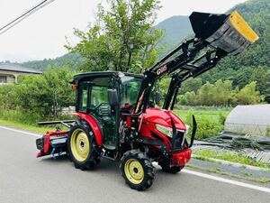 ヤンマートラクター YANMAR YT225 フロントローダー付き25 馬力 616h エアコンキャビン ヤンマーロータリーEB16