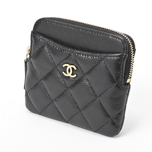 シャネル / CHANEL　マトラッセ コイン カードケース　AP2061　キャビアスキン　ブラック【中古】商品番号 T-156297　新入荷