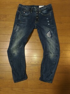 G-STAR RAW ジースターロウ ARC 3Dカーブシルエット/バナナシルエット ダメージ加工 ボーイフレンド　デニムパンツ Ｗ24 レディース