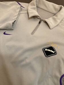 NIKE FCRB ジッパー　ポロシャツ　半袖　グレー　スポーツウェア　size:S エフシーレアルブリストル