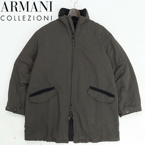 ◆ARMANI COLLEZIONI アルマーニ コレッツォーニ 裏地ボア 中綿 Wジップ コート 50