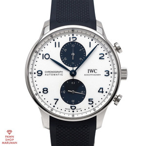 IWC インターナショナルウォッチカンパニー ポルトギーゼ クロノグラフ IW371620 自動巻き SS×ラバー ホワイト 【丸万質舗】