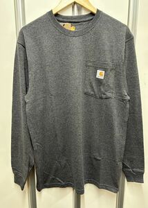 Carhartt カーハート K126-CHR メンズ ロングTシャツ 長袖 胸ポケット付き POCKET チャコールグレー Sサイズ④