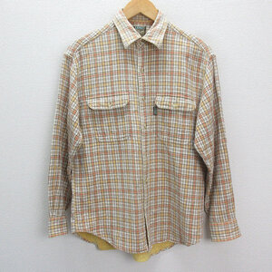 n■エーグル/AIGLE チェック柄 長袖シャツ【M】MENS/35【中古】