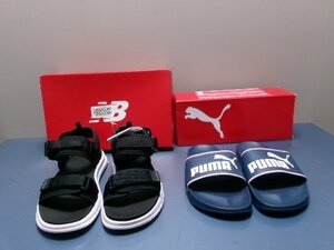 Ｃ132／未使用保管品【 new balanceサンダル(サイズ28cm)PUMAサンダル(サイズ29cm）まとめて計２点】メンズサンダル