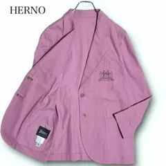 XLサイズ★ HERNO ヘルノ ジャケット 紋章 エンブレム 胸ロゴ ピンク