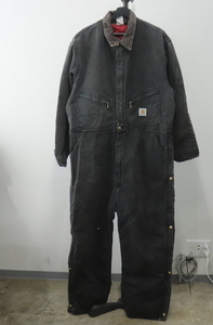 I85 2000年代製ビンテージ Carhartt カーハート USA製■00s 表記50サイズ ブラック 黒 中綿 ダック アメカジ ストリート 古着 激安 希少