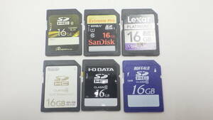 SanDisk　Lexar　Nintendoなど　SDHCカード　16GB　6枚セット　中古動作品　