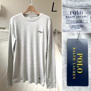 L 新品 ポロ ラルフローレン Polo ロゴ刺繍 ライトウェイト サーマル ワッフル クルーネック 長袖 Tシャツ カットソー メンズ 送料無料