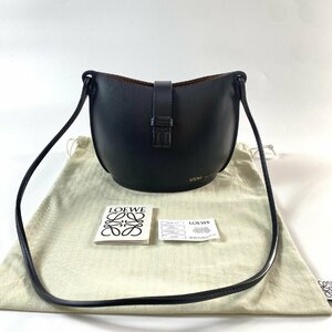 美品 ロエベ LOEWE レディース モールド バケットバッグ A546Z49X01 ショルダーバッグ ブラック カーフレザー