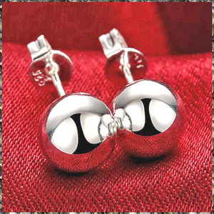 [EARRING] 925 Sterling Silver Plated High Quality Bead Ball ハイクオリティ φ8mm 球体 ボール シルバー スタッド ピアス 【送料無料】