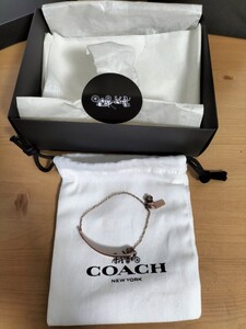 【送料無料】未使用品 COACH コーチ パヴェ スライダー ブレスレット ローズ/ピーチ