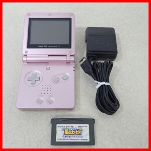 動作品 GBASP ゲームボーイアドバンスSP 本体 AGS-001 パールピンク + ソフト 星のカービィ 夢の泉デラックス まとめてセット Nintendo【10