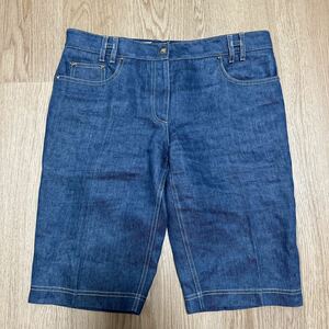 【美品】HERMES エルメス デニム ハーフパンツ ショートパンツ Hループ スタッズ size 40 イタリア製 正規品